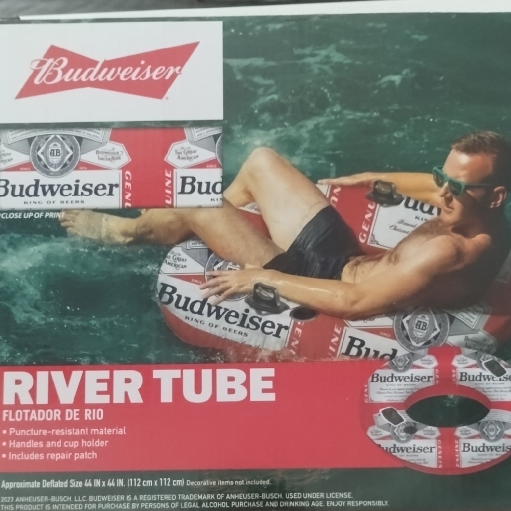 Budweiser Red and White Inflatable Tube